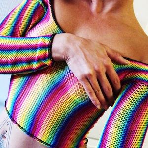 Leg avenue 🌈rainbow🌈 fishnet top
